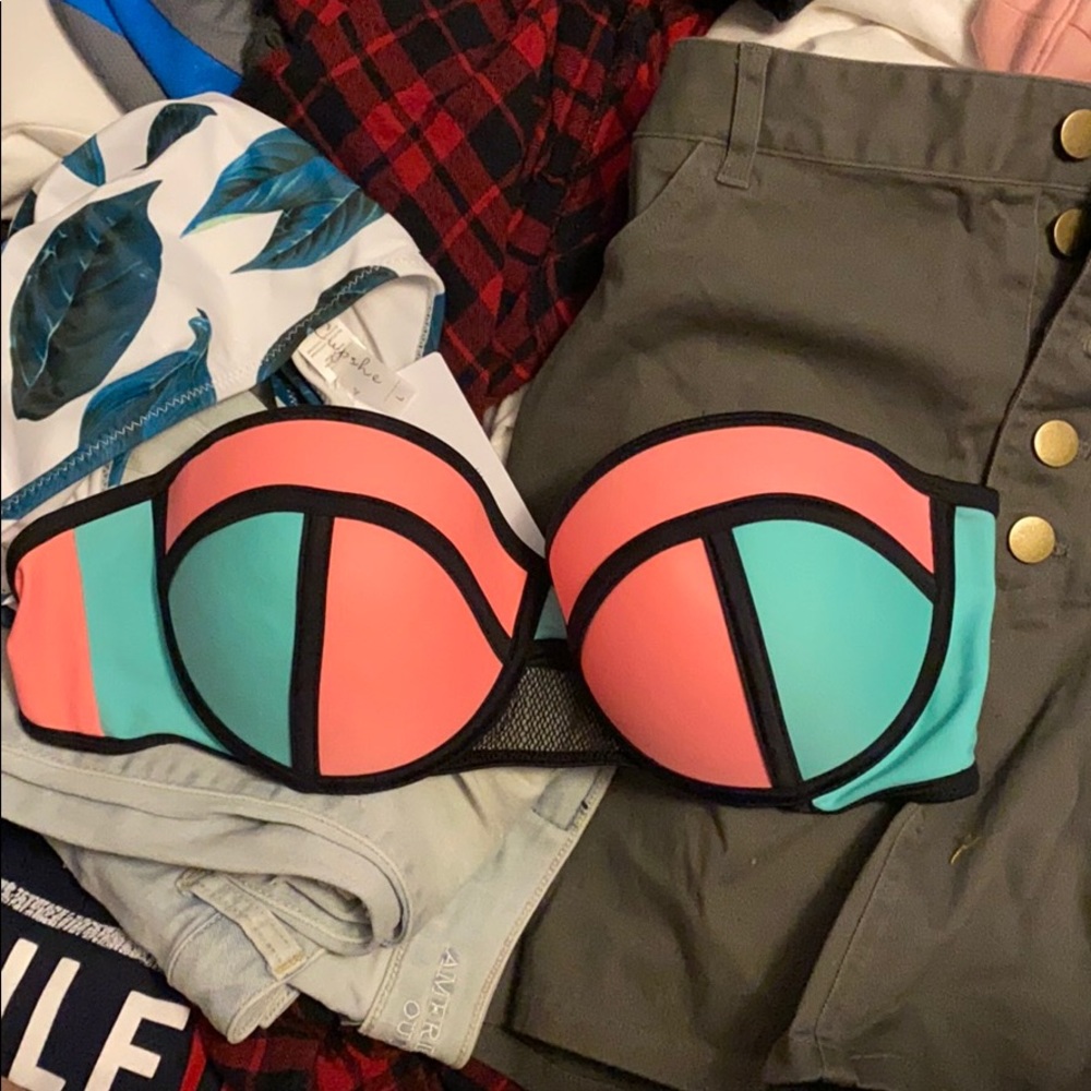 Neon bathing suit top